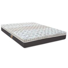 Colchão Casal Castor Sleep Class Híbrido Com Euro Pillow E Molas Ensacadas 25X138X188 Cm Branco, Cinza E Marrom
