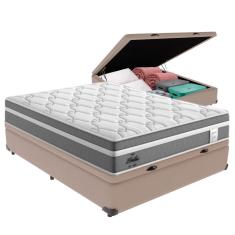 Cama Box Baú Casal Berlim com Colchão Molas Ensacadas Bege Probel