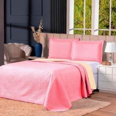 Jogo Cobre Leito 3 Peças Casal Queen Dupla Face Matelado Toque Macio -