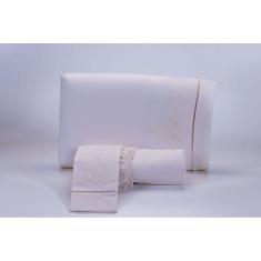 Jogo Lençol Casal Super King 3 Peças 200 Fios Algodão Palha