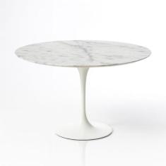 Mesa de Jantar Tulipa Saarinen Redonda 90 cm Mármore Branco Extra - Li