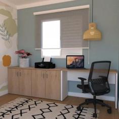 Escrivaninha Mesa Escritório 100cmx47cm com Armário Baixo 4 Portas 25m