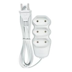 Extensao Pratik Fio Paralelo 2x0,75mm 5m Branca 3 Tomadas