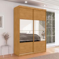 Guarda Roupa Solteiro 2 Portas de Correr Naturalle 3 Gavetas Bonfim MDP com Espelho Casah