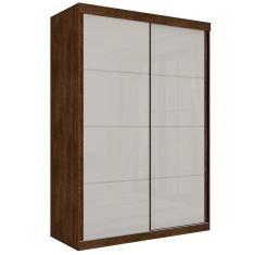 Guarda Roupa Solteiro Belmont 2 Portas de Correr 3 Gavetas MDP Malbec Off White Framar Móveis