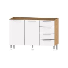 Balcão de Cozinha Ditália Aspen 2 pt 4 gavetas Cv/br Cd-104