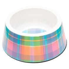 JAMBO PET Comedouro Madras De Plástico Facil De Limpar Alimentação Ou Hidratação Quadriculado Colorido Para Pets 380 ML Medio