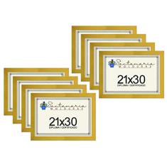 Kit 8 Molduras Porta Diploma Certificado A4 21x30 Amarelo