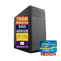 Pc Computador Cpu Intel Core I7 Ssd 480gb 16gb Memória Ram