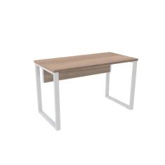 Mesa de Escritório Pé Tubular PE25 em MDP 120 x 60 cm Cor Noce Naturalle e Base Branca