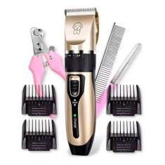 Kit Banho Pet Maquina De Tosar Cachorro Gato Cuidado Higiene - BIVENA