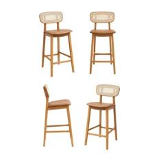 Kit 04 Banquetas Liz Cabecasa Madeiramadeira Caramelo