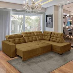 Sofá Canto Chaise D Retrátil 285 Cm 6 Lugares Sttilo Reclinável Mola D