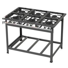 Fogão Industrial Itajobi 6 Bocas Baixa Pressão com 3 Bocas Duplas Ativ