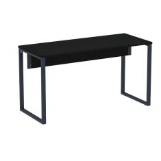 Mesa Escritório P25 TUB Pandin 150 cm (Larg) Tampo MDP Preto Pé Aço Tubular Azul Del Rey