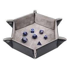 Forged Dice Co. Bandeja de dados dobrável portátil – 16,5 cm para DND, D&D e jogos de dados – Silenciosa dados de metal com botões mais fortes