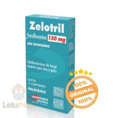 Zelotril 150mg Antibacteriano Agener Para Cães/Gatos 12Comp. - Vetnil