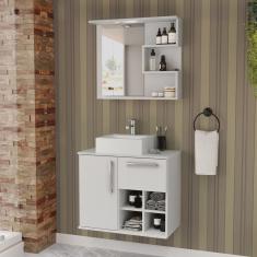 Gabinete para Banheiro com Cuba e Espelheira 70cm Veneza