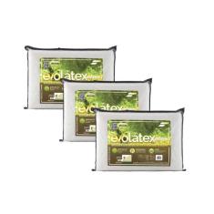 Kit de 3 Travesseiros Evolátex Macio e Sustentável - Fibrasca