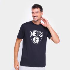 Camiseta NBA Brooklyn Nets New Era Logo Masculina-Masculino
