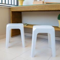 Banqueta De Plástico Bf3 41cmx30cm Astra Branco