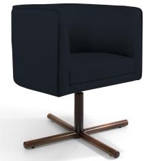 Poltrona Decorativa Giratória Base X Betina D02 Corano Preto C-05 - Lyam Decor