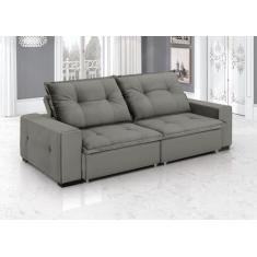 Sofá Retrátil e Reclinável 5 Lugares Veludo Aquarius 280cm - ESTOFADOS