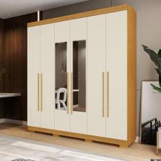 Guarda-roupa Casal 6 Portas com Espelho 199cm Willow Espresso Móveis