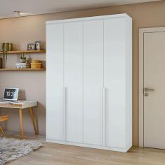 Guarda Roupa Solteiro Ambiente Alonzo 4 Portas Branco Brilho - Lopas
