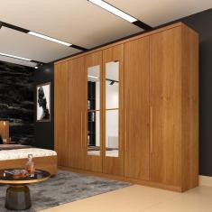 Guarda Roupa Casal com Espelho 6 Portas 4 Gavetas Veneza Tcil Móveis Cinamomo