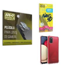 Película De Câmera E Tela Samsung A03 S + Capinha Anti Shock