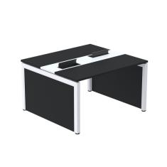 Mesa de Plataforma Dupla para 2 Pessoas Corporativa 150x120/2p Nogueira casblanca/Branco