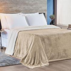 Cobertor King Alaska Dupla Face Sherpa-mantinha 1 Peça Caqui