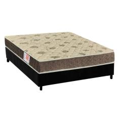 Cama Box Casal: Colchão Espuma Orthoflex D33 Comfortpedic Line + Base CRC Suede Black(138x188)