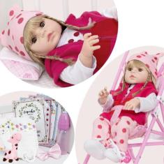 Boneca Reborn Recém Nascida Enxoval Girafa Fofa + Acessórios - Cegonha