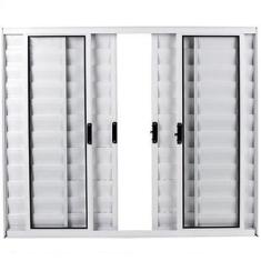 Janela Veneziana 6 Folhas Alumínio Branco 1.00 x 1.20 Modular - DC