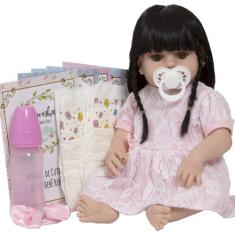 Boneca Tipo Reborn Morena Bonita 46cm Com Acessórios Baby - Cegonha Re