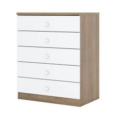 Cômoda Infantil Pique-esconde Rústico Branco - Henn - MÓVEIS HENN