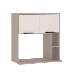 Armário Aéreo 80 cm 2 Portas com Nicho Microondas Stylo Luciane Móveis