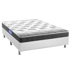 Cama Box Casal: Colchão Espuma Probel Guarda Costas Resistente + Base 