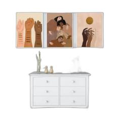 Kit 03 Quadros Decorativos Racism Is Over 45x34Cm - Quadros On-Line