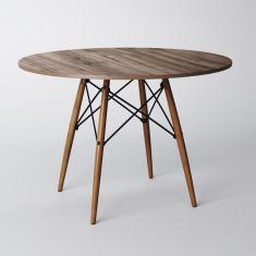 Mesa Eiffel Wood Tampo Redonda De Madeira 90 Cm Amadeirado Asturias - Cor: Marrom
