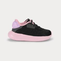 Tênis Infantil Bibi Flash Preto com Rosa-Feminino