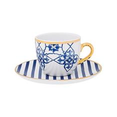 6 Xícaras De Chá Com Pires Coup Em Porcelana Lusitana 4988 Oxford