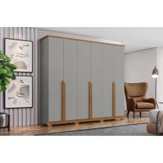 Guarda-Roupa Andreas 06 Pts. Cinza/Nature - Henn