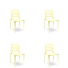 Cadeira Ville 60 Amarelo Primavera - Kit com 4 Unidades Mostarda
