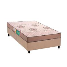 Cama Box Solteiro: Colchão Espuma Polar D33 Pérola + Base CRC Rústico Clean(88x188)