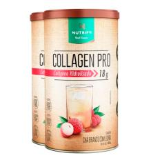 Kit 2 Collagen Pro Colágeno Hidrolisado Chá Branco com Lichia Nutrify 450g