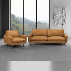 Conjunto Sala de Estar Decorativo Paloma 1 Sofá 2 Lugares 183cm 1 Polt