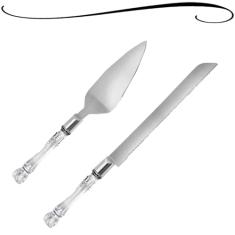 Kit Espatula e Faca Inox Para Pão e Bolo Festas Confeiteiro